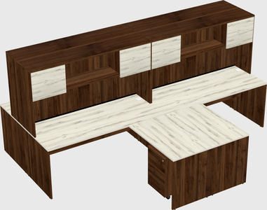 Quad l-shaped office desks