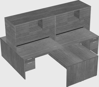 Quad l-shaped office desks