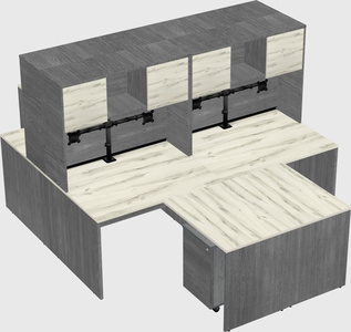 Quad l-shaped office desks