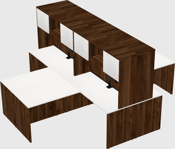 Quad l-shaped office desks