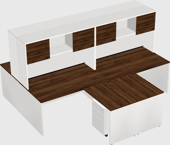 Quad l-shaped office desks
