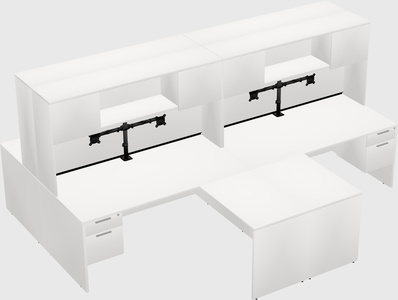 Quad l-shaped office desks