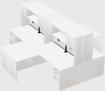Quad l-shaped office desks