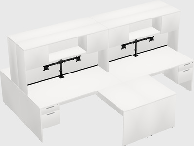 Quad l-shaped office desks