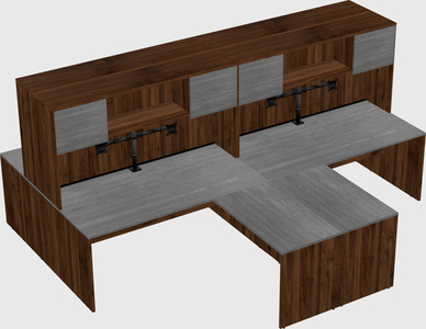Quad l-shaped office desks