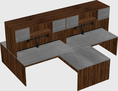 Quad l-shaped office desks