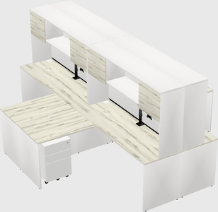 Quad l-shaped office desks