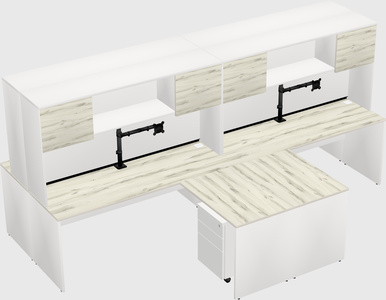 Quad l-shaped office desks