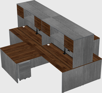 Quad l-shaped office desks