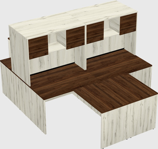 Quad l-shaped office desks