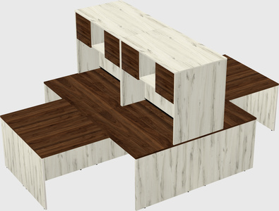 Quad l-shaped office desks