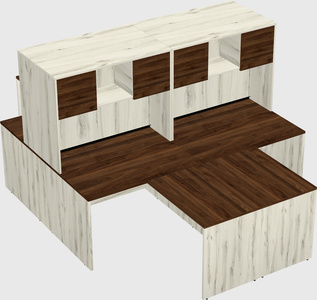 Quad l-shaped office desks