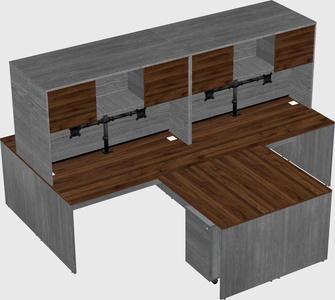 Quad l-shaped office desks