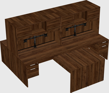 Quad l-shaped office desks
