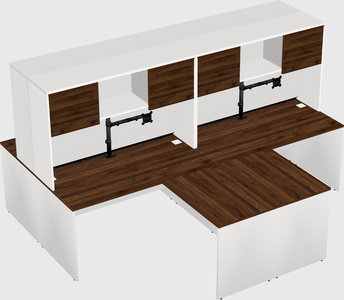Quad l-shaped office desks