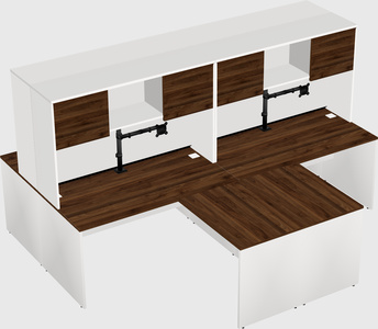 Quad l-shaped office desks