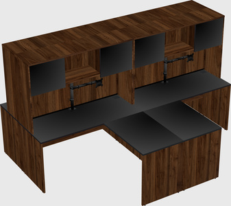 Quad l-shaped office desks