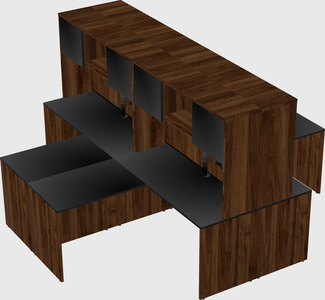 Quad l-shaped office desks