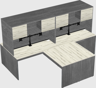 Quad l-shaped office desks