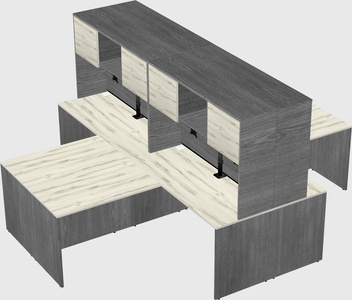 Quad l-shaped office desks