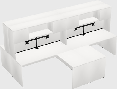 Quad l-shaped office desks