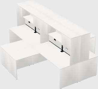 Quad l-shaped office desks