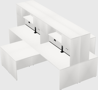 Quad l-shaped office desks