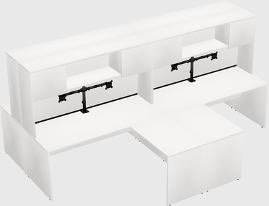 Quad l-shaped office desks