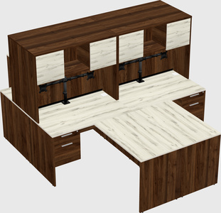 Quad l-shaped office desks
