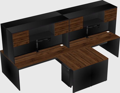 Quad l-shaped office desks