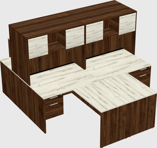 Quad l-shaped office desks
