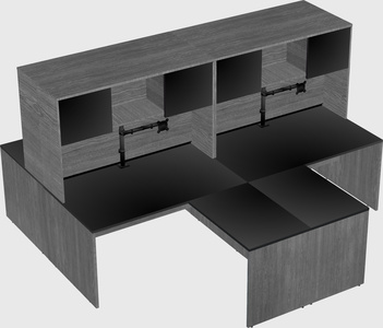 Quad l-shaped office desks
