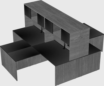Quad l-shaped office desks