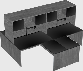 Quad l-shaped office desks