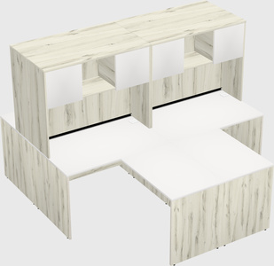 Quad l-shaped office desks