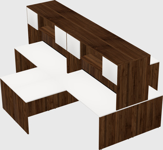 Quad l-shaped office desks