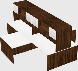 Quad l-shaped office desks
