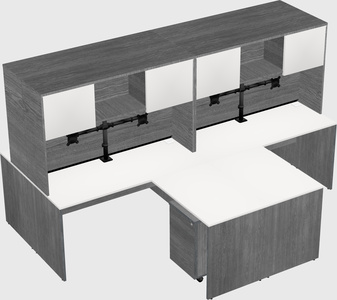 Quad l-shaped office desks