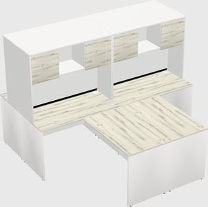 Quad l-shaped office desks