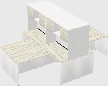 Quad l-shaped office desks