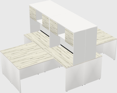 Quad l-shaped office desks