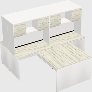 Quad l-shaped office desks