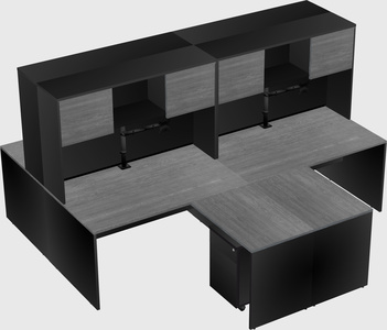 Quad l-shaped office desks