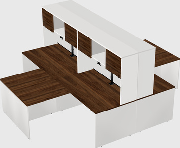 Quad l-shaped office desks