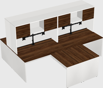 Quad l-shaped office desks