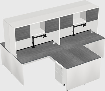 Quad l-shaped office desks