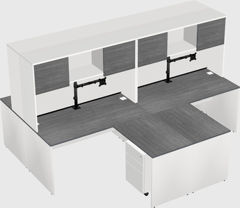 Quad l-shaped office desks