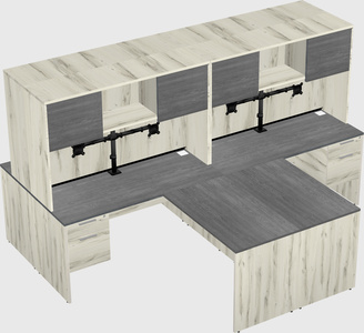 Quad l-shaped office desks