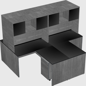 Quad l-shaped office desks