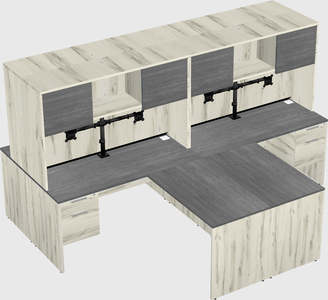 Quad l-shaped office desks